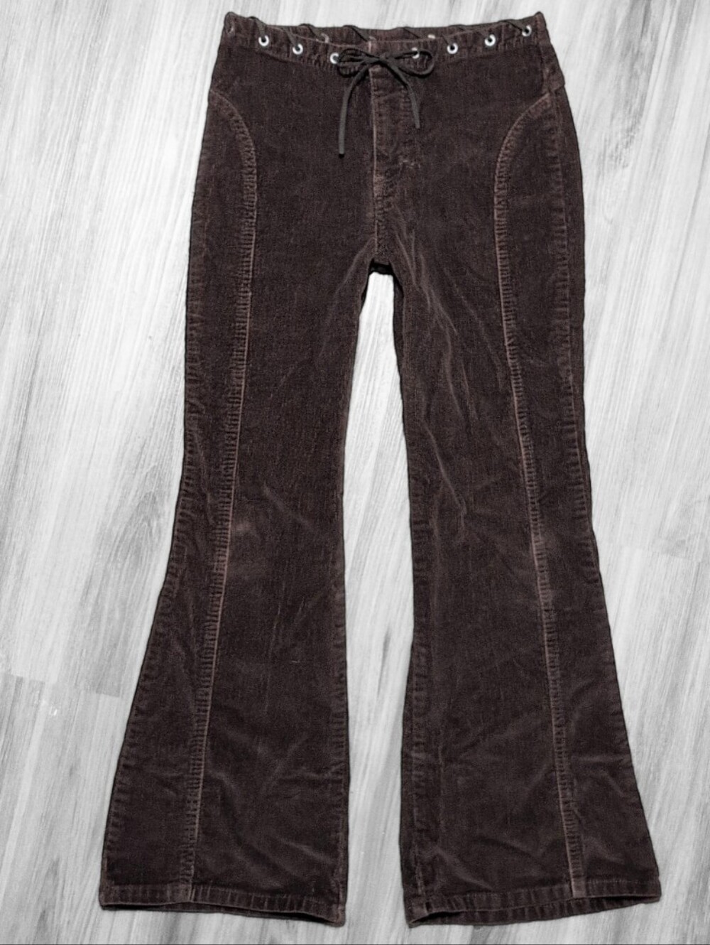 Y2K Corduroy Lace Up Flare Pants
